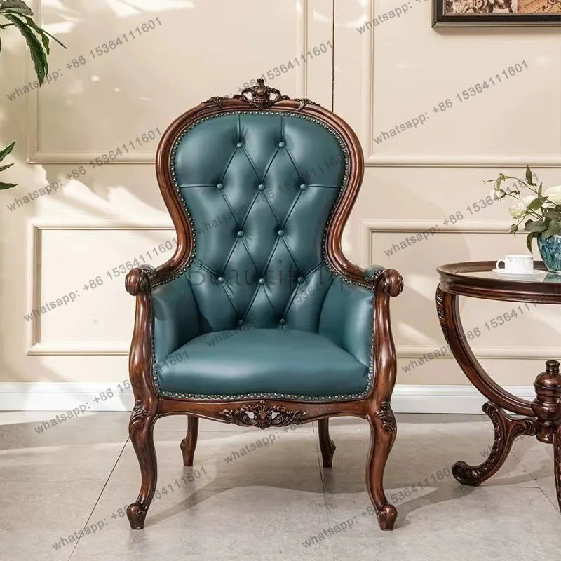 

American black walnut all solid wood sofa casual single chair armrest coffee table and chairs European style