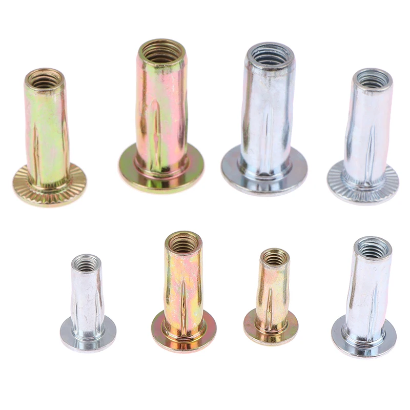 5PC M4 M5 M6 M8 Steel Petal Rivets Nut Pull Rivet Bolt Cap Slotted Color Zinc Plating Car License Plate Fixed Screw