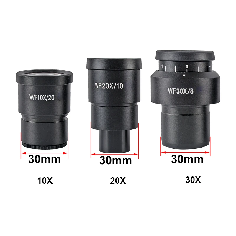 WF10X/20/30X Stereomicroscope Eyepiece 30mm Installation Interface Wide-angle Eyepiece