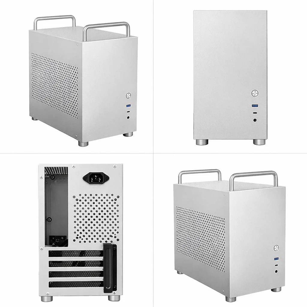 Aluminum MATX PC Case Computer Case Portable Handle Desktop Case Support ATX SFX Power Supply Type-C HX100
