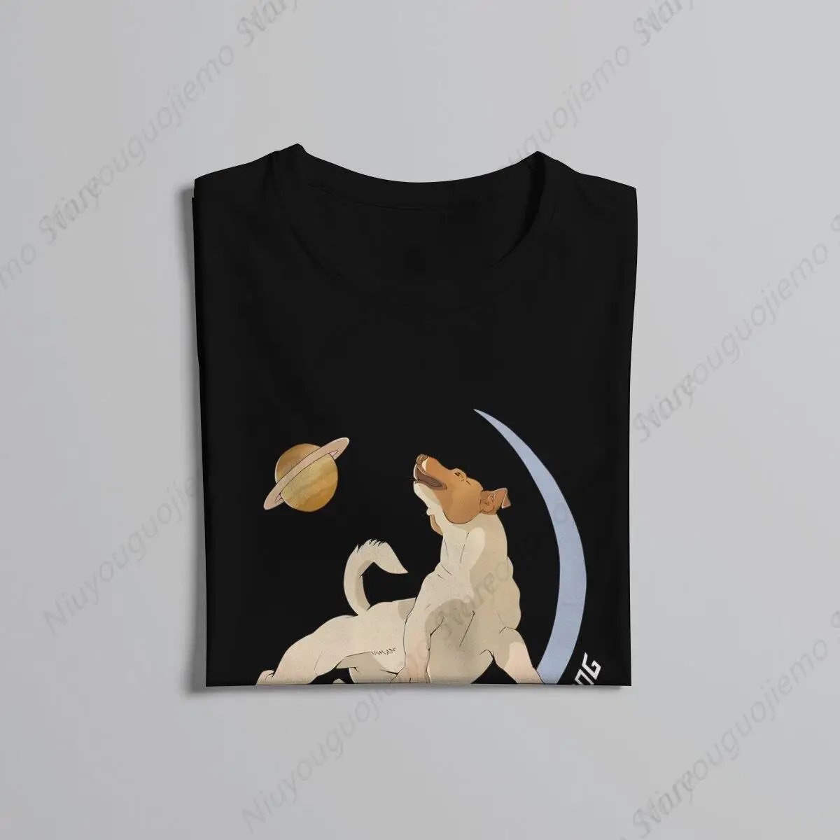 تي شيرت Laika First Space Dog للرجال، سويت شيرت ناعم للترفيه، تي شيرت عصري منفوش