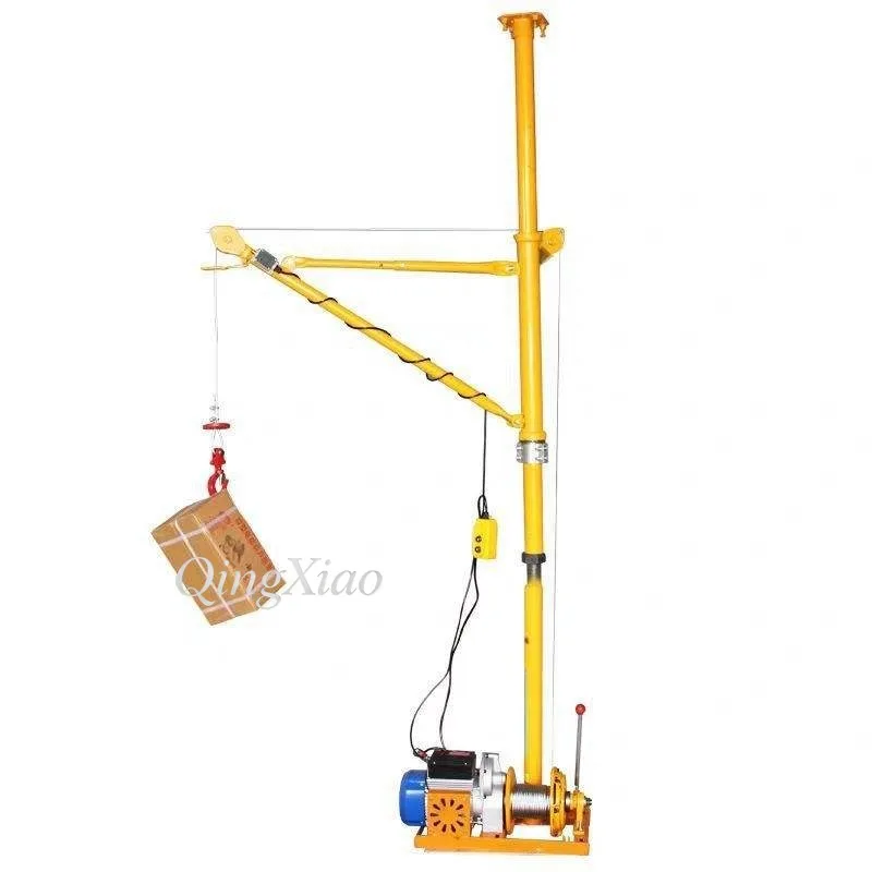 Indoor Hoist Complete Set Single Column Stand Quick Install Dismantle For Sand Cement Window Glass Loading Construction Lift