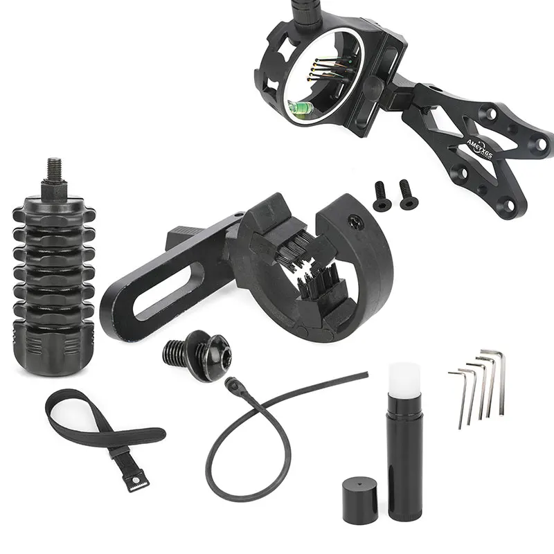 

Bow 5 Pin Sight Brush Arrow Rest Peep Sight Rubber Shock Absorber Cable for RH Compound Bow Hunting Archery Shooting Accessories