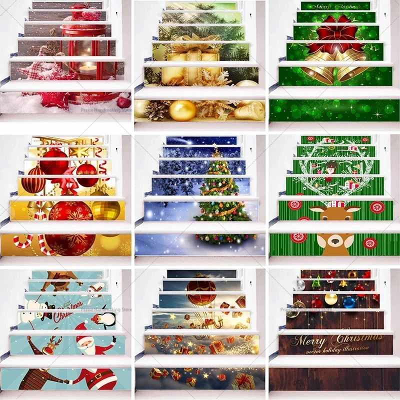 

Christmas Decoration Stair Stickers Waterproof Non-slip Adhesive Step Stickers PVC Holiday Party Renovation Murals