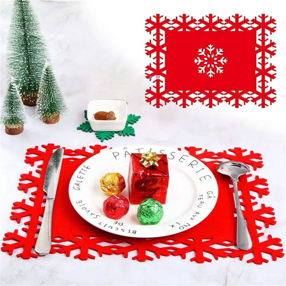 Unique Cup Coaster Lightweight Hollow Out Long Lasting Christmas Placemat Multipurpose