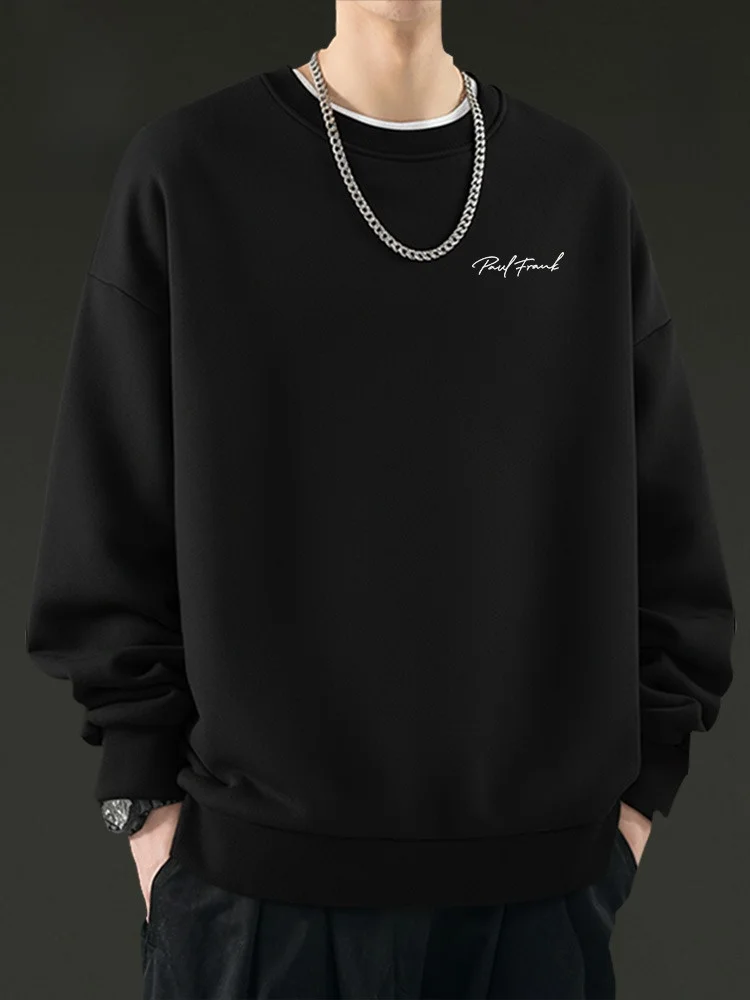 

Мужская зимняя повседневная толстовка с капюшоном на флисовой подкладке, простая спортивная куртка с принтом обезьяны, из смесового хлопка и полиэстера