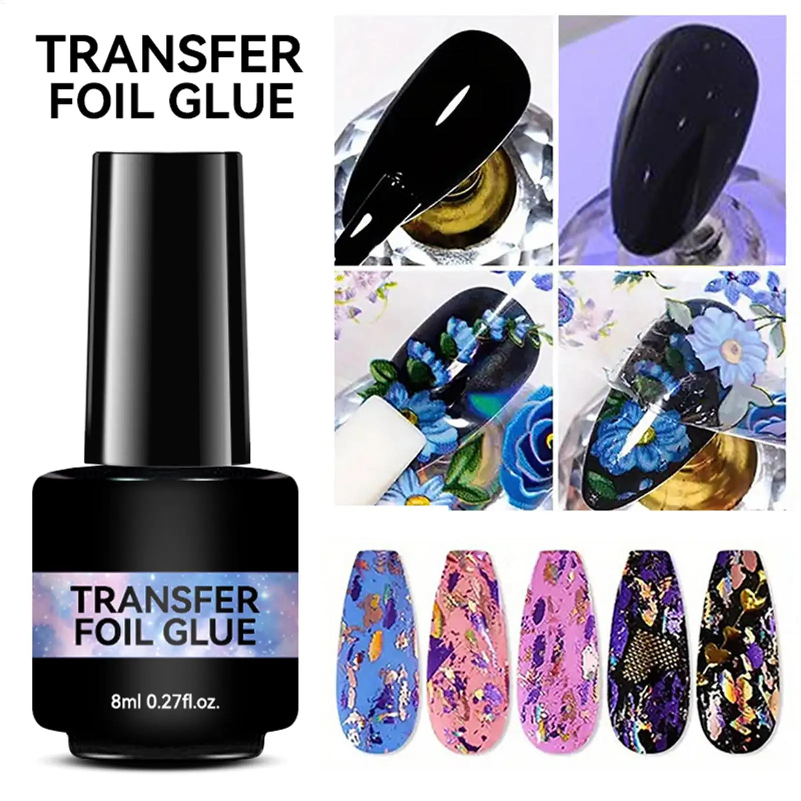 

Клей для трансферной фольги для дизайна ногтей, полуперманентный лак для наклеек, клей для ногтей, гель для ногтей с эффектом Soak Off, УФ/LED гель для нейл-арта