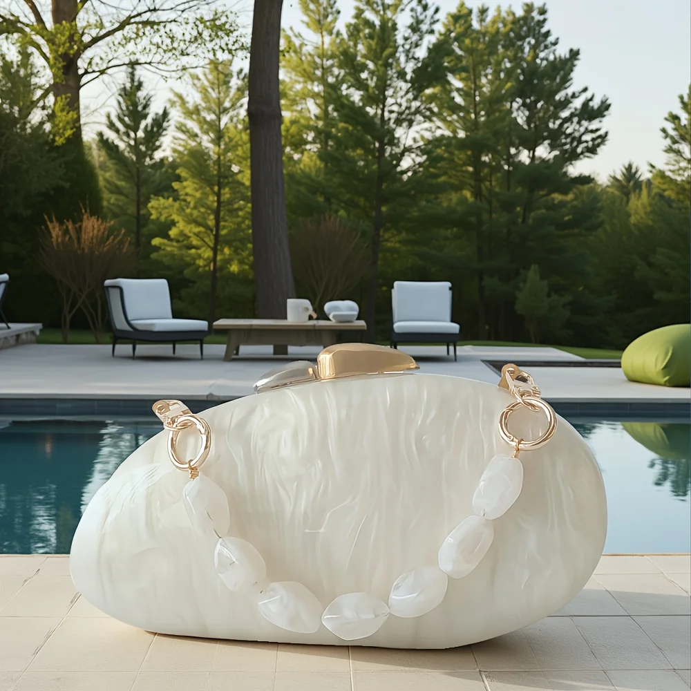 

Женская сумка на плечо с мраморным жемчугом, бежевого цвета, мини-сумка на цепочке, женский модный кошелек-клатч, кошелек, свадебный вечер, повседневное использование, Trave