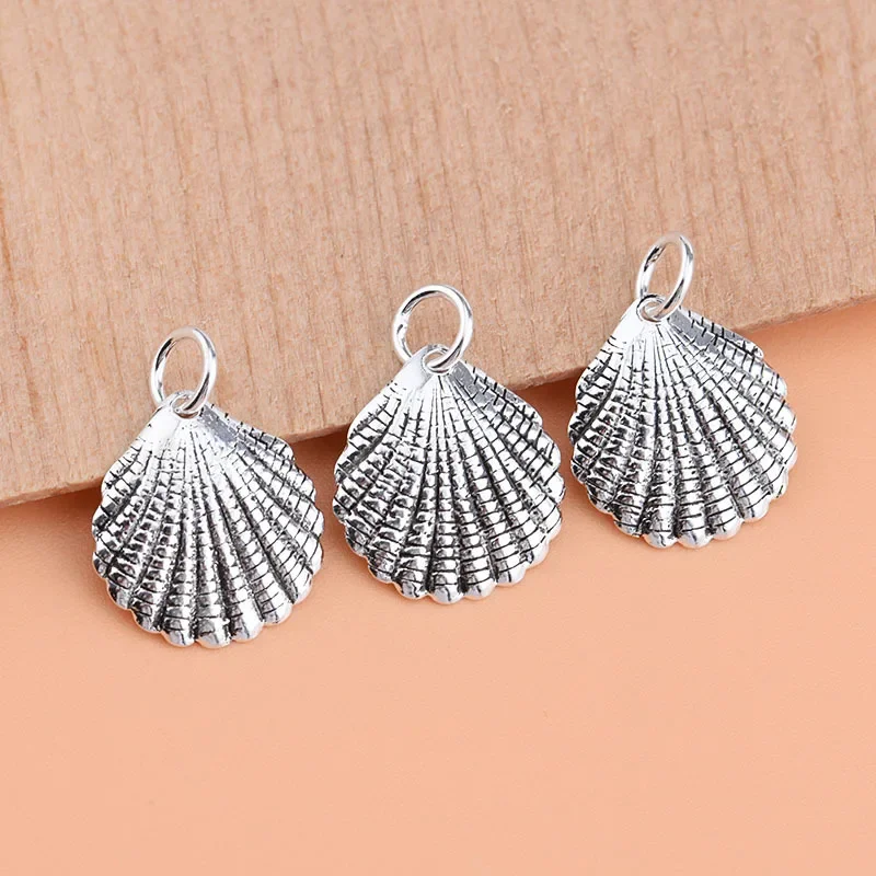 925 Sterling Silver Thai Silver Handmade Material Kit Seashell Pendant Marine Life Shell Pendant Bracelet Necklace Pendant