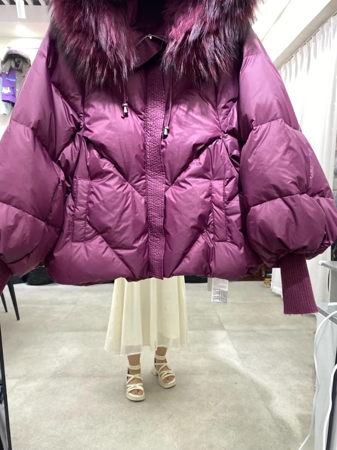 Winter High End Natural Large Fur Collar Down Jacket Female Hooded Warm Thick Parker Jacket Women White Duck Down Loose Outwears