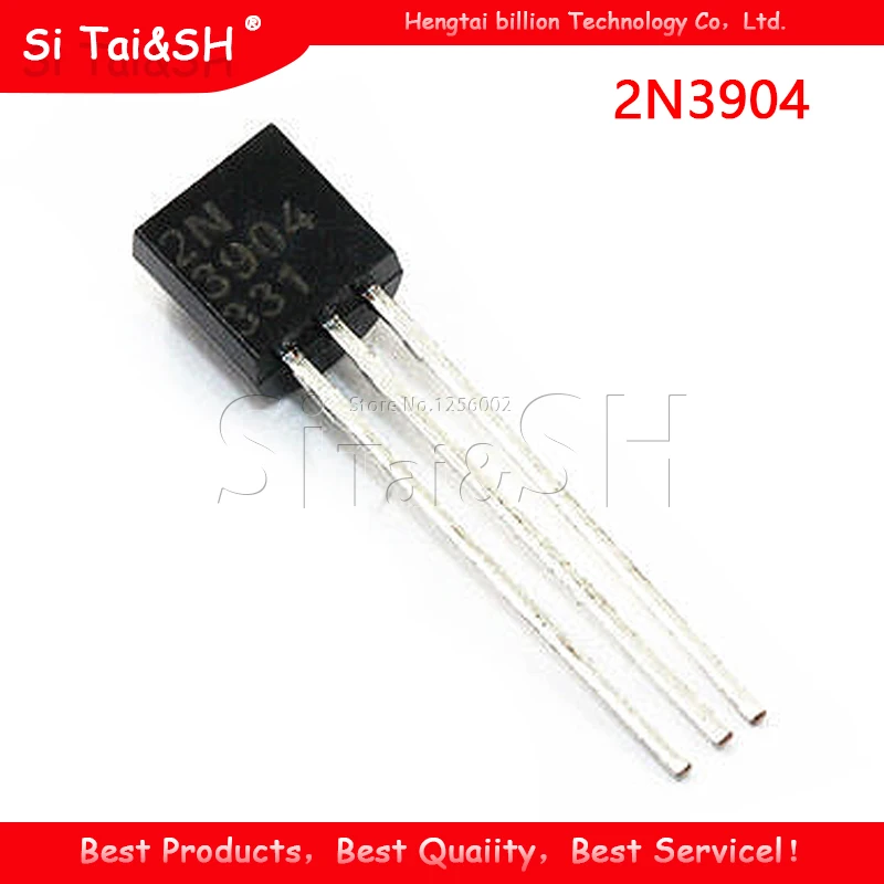 Transistores de potencia NPN, 2N3904 TO-92, 0.2A/40V, 100 unids/lote por bolsa