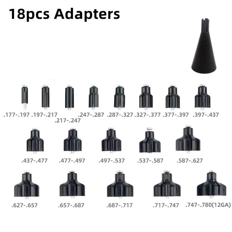 Universal Plastic Adapters .177 .22 to .64 .78 12GA for Laser Boresighters Adapters & Screws， Stable Centering Device