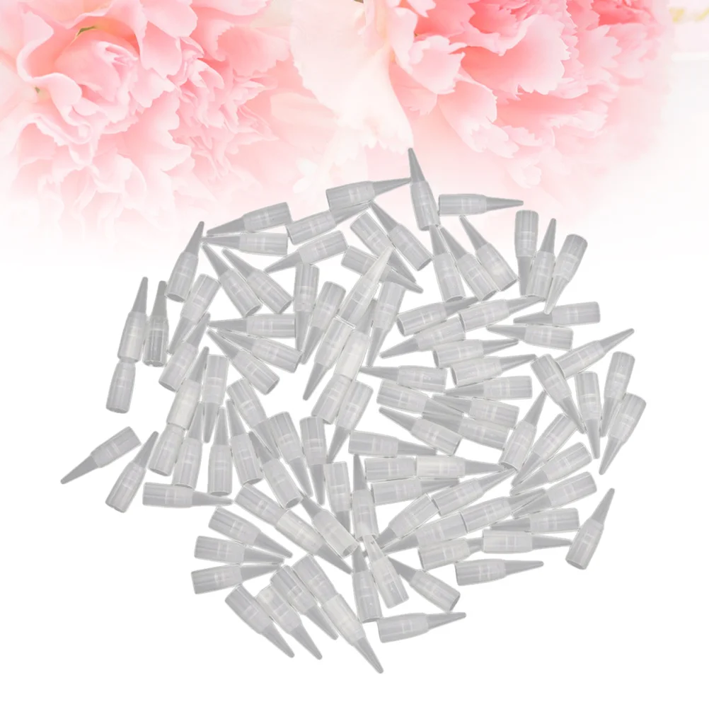 100 قطعة من أطراف إبرة الحواجب، لون شفاف، تصميم للاستعمال مرة واحدة، مادة بيئية نظيفة، تحكم في تدفق الهواء #2