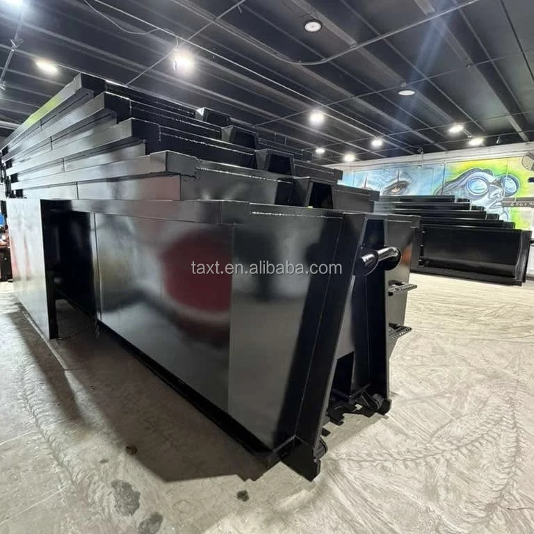 Large Construction Steel Waste Recycle Hook Lift Bin with Barn Door Heavy Reinforced Metal Hook Lift Dumpster Tub Style