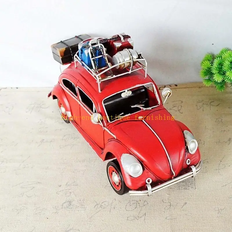 L9NB Collectible Toy Table Ornament Handmade Iron Art Old Vintage Car Model Crafts