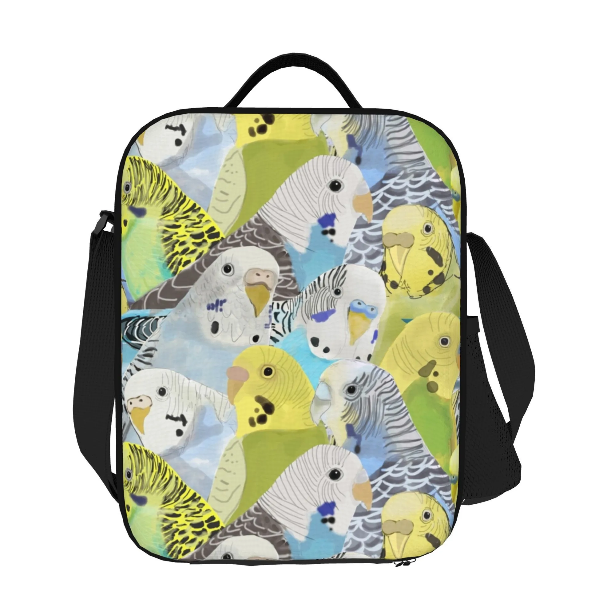 Budgie Parakeet Print Tote Bag, Versatile Everyday Carry for Work Office Travel Daily Commute