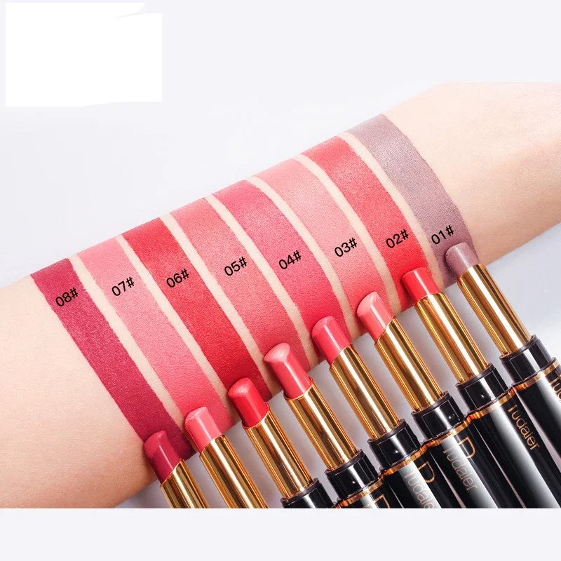 16 Colors 2 In 1 Double-head Matte Lipstick Lip Liner Pen Waterproof Long Lasting Pigments Cosmetic Lips Makeup Tool