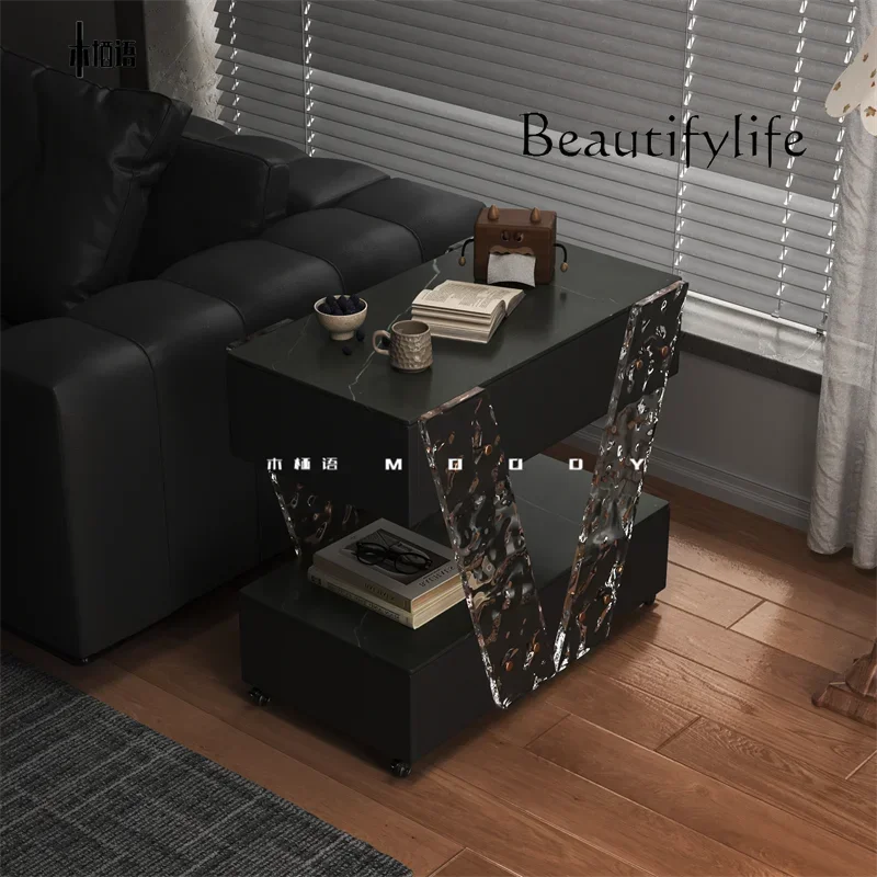 

56 Light luxury high-end living room sofa side cabinet designer creative villa new removable corner table small coffee table