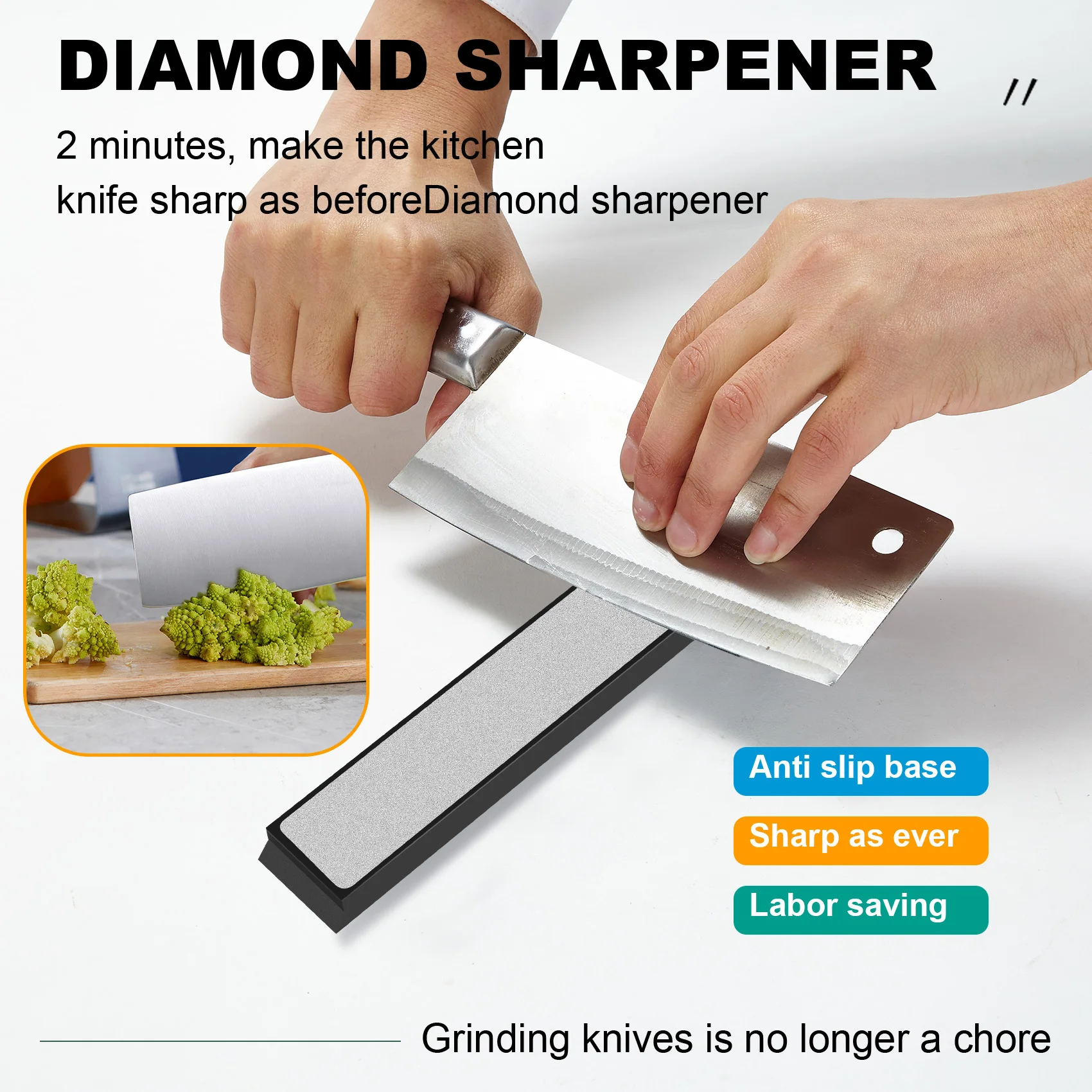 Top Sale 8Pcs Diamond Stone Bar Knife Sharpener Fixed Angle Sharpening Diamond Whetstone Kitchen Frinding Blade Sharpening