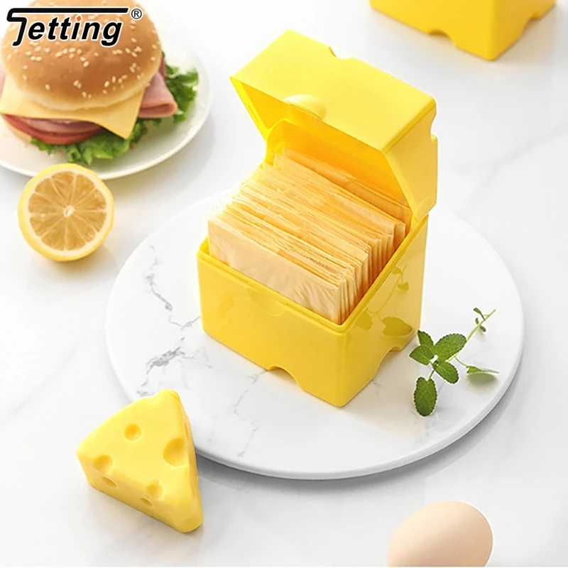 Cheese Storage Container Plastic Butter Cheese Refrigerator Fresh-keeping Organizer Box Slice Cheese Box Kitchen Gadgets