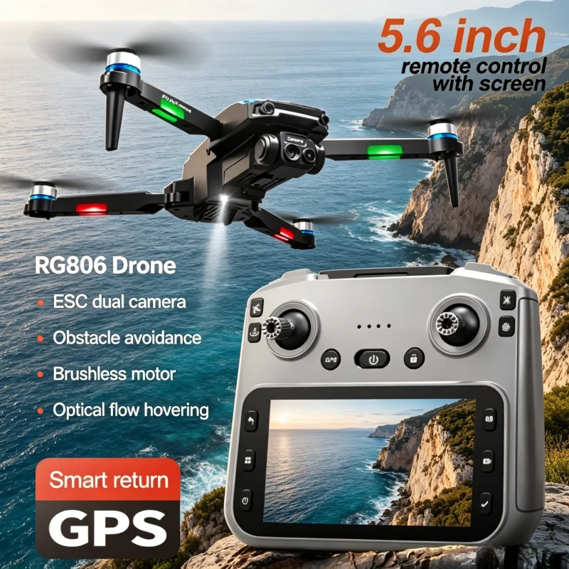 

V918 Max RG806MAX Drone Laser Obstacle Avoidance 8K GPS Professional Camera FPV RC Quadcopter with LCD Screen Remote Control