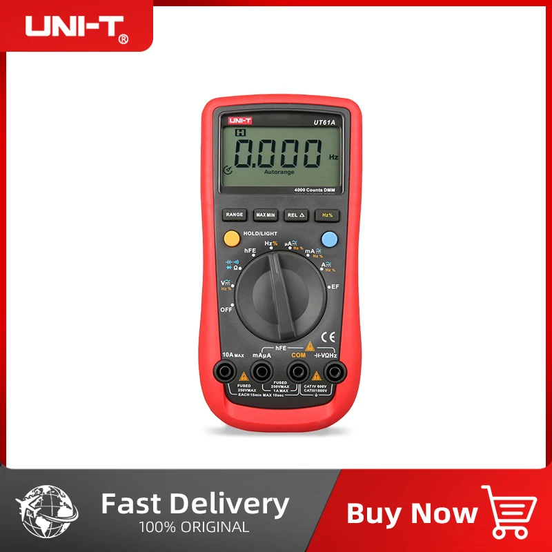 

UNI-T UT61A UT61B UT61C UT61D UT61E Modern Digital Multimeter True RMS Auto Range NCV EF Input Protection Data Hold