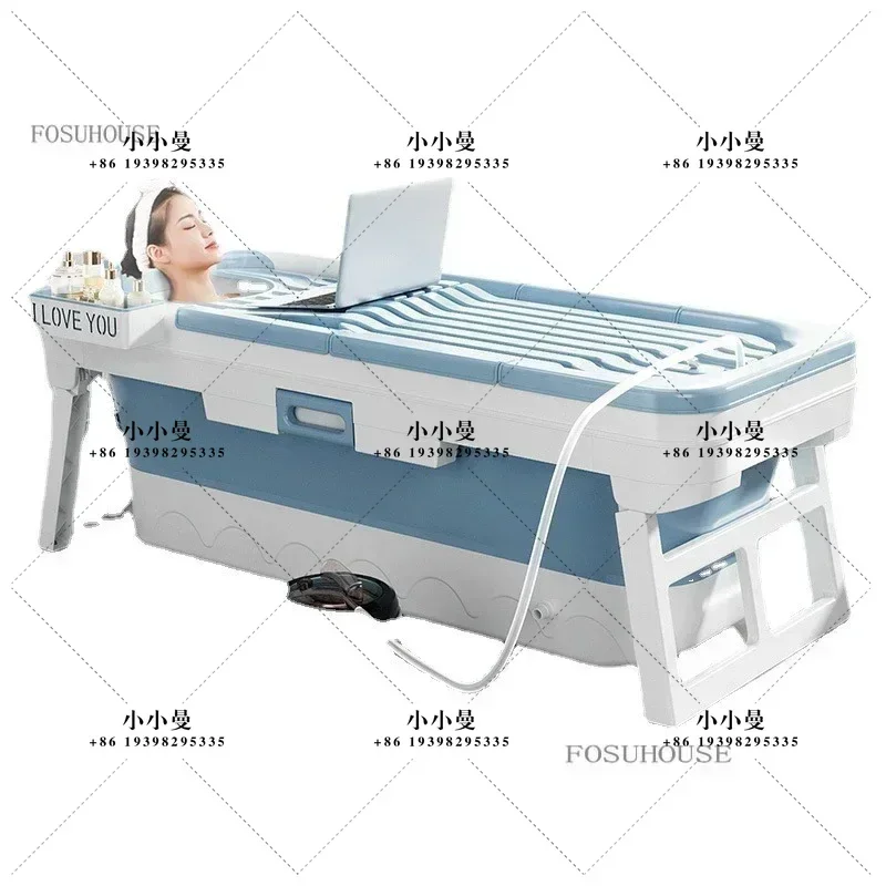 YAO Portable Folding Bathtub for Adults Ice Bath Spa Plastic Bathtubs Children Swimming Bucket Sauna Lid Cover House Bath Tub