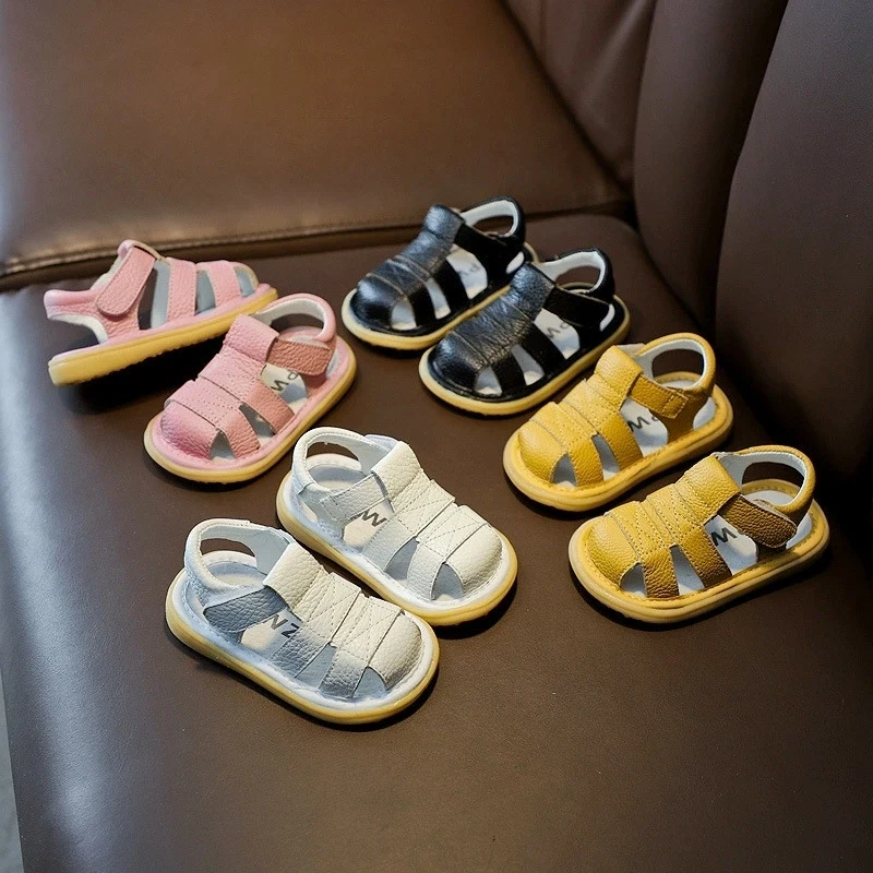 

Real Leather Sandals For Baby Girls Summer Non-slip Newborn Baby Boys Walking Shoes Genuine Leather First Walkers