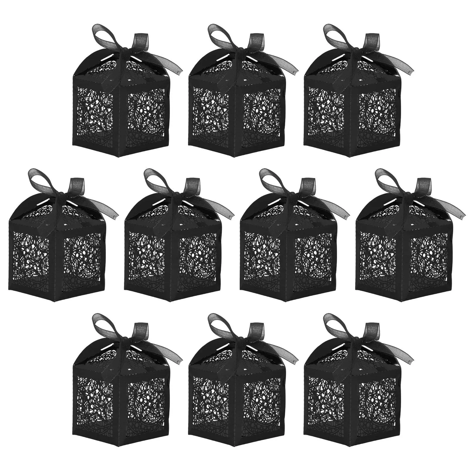 50pcs Hollow Rose Wedding Favor Boxes – Elegant Mini Candy Packaging for Parties, Treat Holders, Gift Boxes