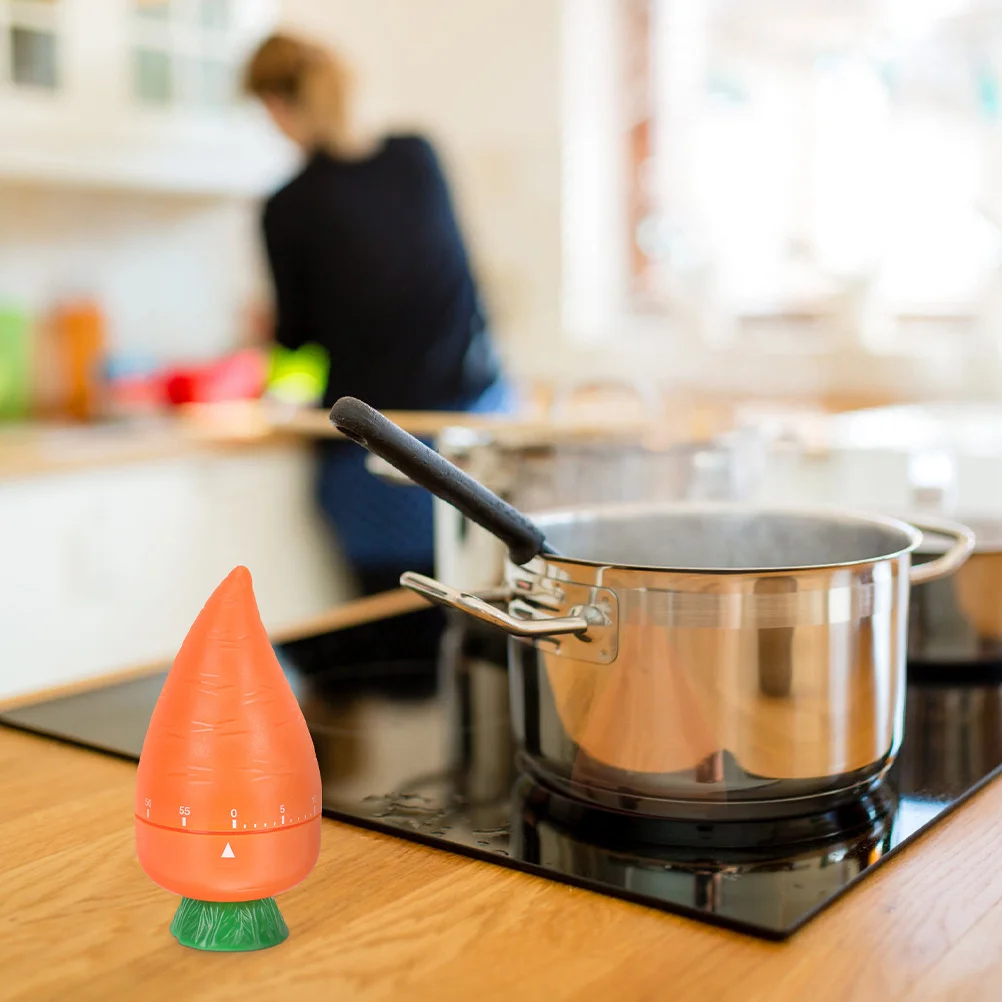 

60 Min Kitchen Timer Carrot Style Mechanical Cooking Alarm Countdown for Baking Roasting Teaching Time Management Cute