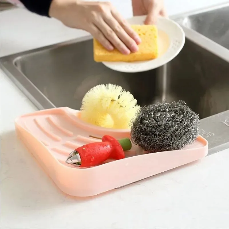 Sink Drain Rack Kitchen Triangular Storage Racks Corner Sponge Soap Scrubber Storage Holder Kitchen Storage Shelf Supplies