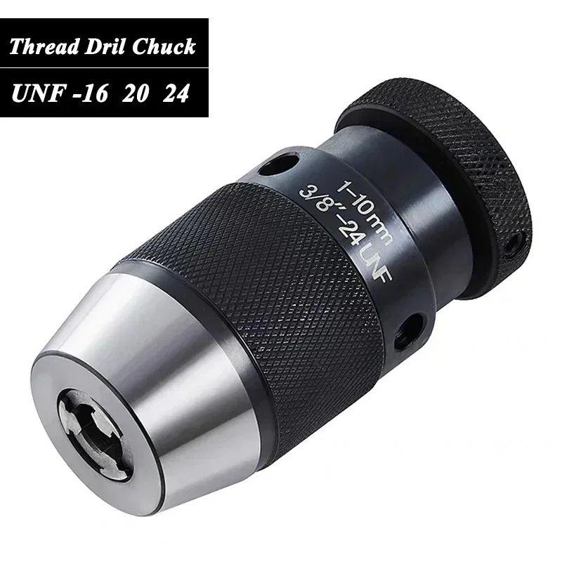 

CJLY 1-13mm 1/2 20unf thread dril chuck collet chuck 3/8-24UNF 1-16 5/8-16UNF keyless self-tightening chuck for drilling machine