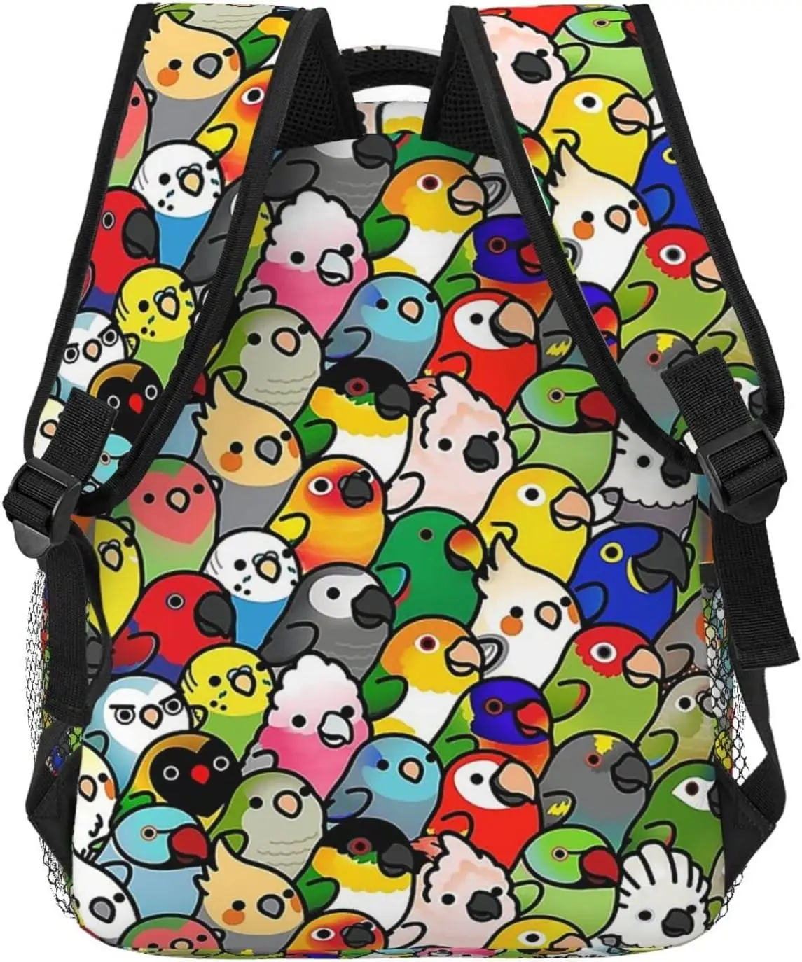 Funny Parrot Bird Pattern Stylish Casual Backpack Purse Laptop Backpacks Pockets Computer Daypack For Work Business Travel