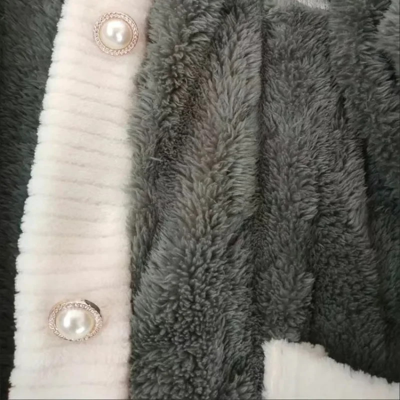 2023 New Autumn Winter Housewear Flannel Suit Coral Velvet Loungewear Warm and Comfortable Pajamas Women V-neck Sleepwear