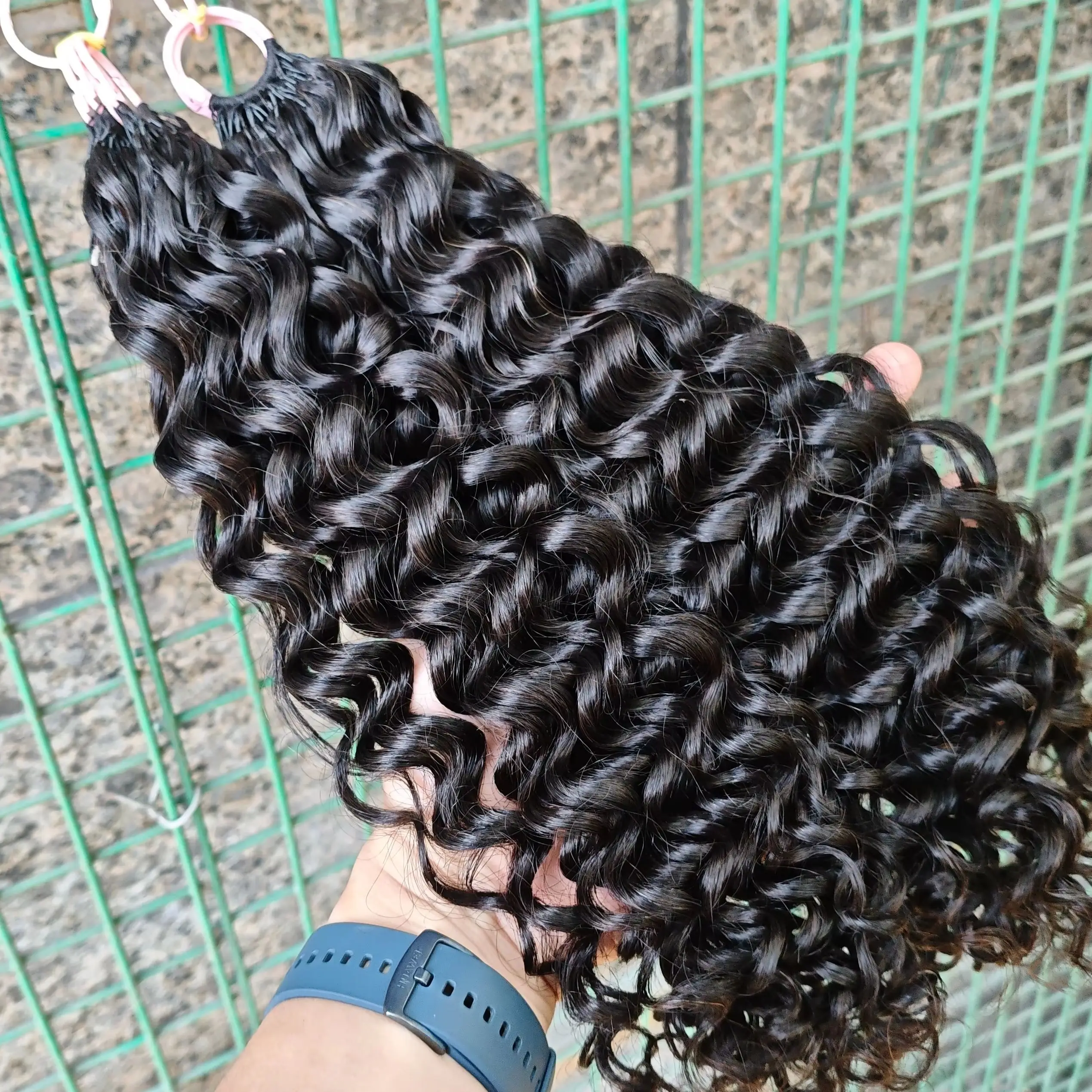 NABI حزمة شعر بشري كروشيه 100% منفصلة مسبقًا 120 خصلة/قطعة تجديل 14-18 بوصة شعر بشري مجعد مموج مائي للنساء