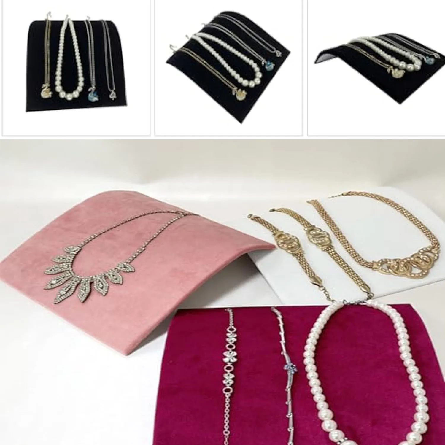 

1pcs Necklace Storage Stand Arc-Shaped Jewelry Holder Velvet Board Chain Bracelet Storage Organizer For Showcasing Exhibitions