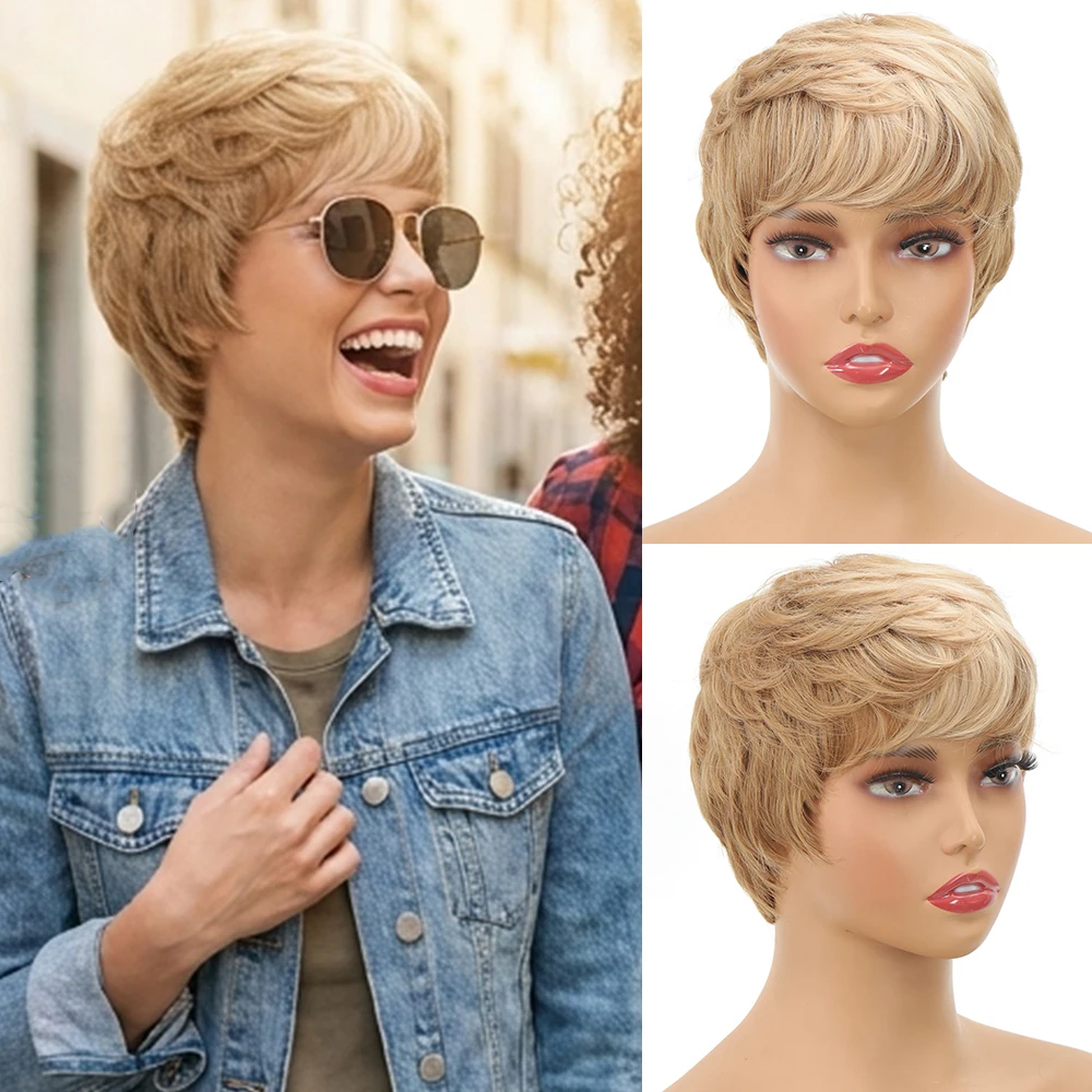 

Women's Short Elf Clipping Wig Heat-resistant Synthetic Straight Hair, Suitable for Daily Role Playing