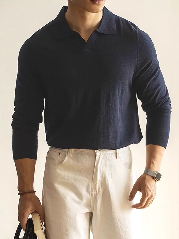 

Slim Fit Long Sve Knitted irt Men's V Ne Casual Workwear Wool Paul Sweater Trendy European Sle Comfortable Brea...