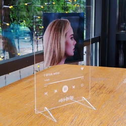 A5 Personalized Music Spotify Standee Plaque Clear Acrylic Scan Code Song Valentine's Custom Mother's Day Birthday Photo Gifts