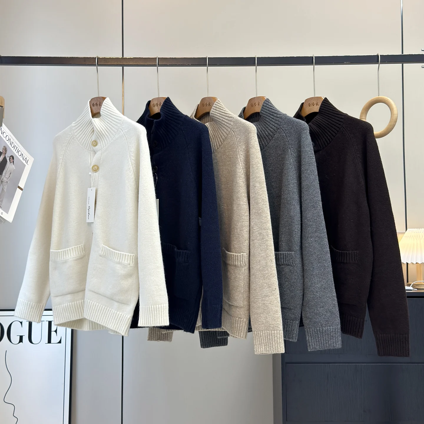 Loose Knitted Cardigan Sweater Men Women Large Collar Lazy Sle Autumn Winter New Arrival Comfortable Breathable Outerwear