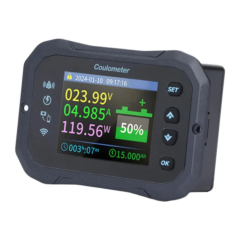 

WiFi Battery Monitor Coulomb Meter 10-100V 0-50A Bidirectional Detection Bluetooth Remote Monitoring Battery Monitor with Shunt