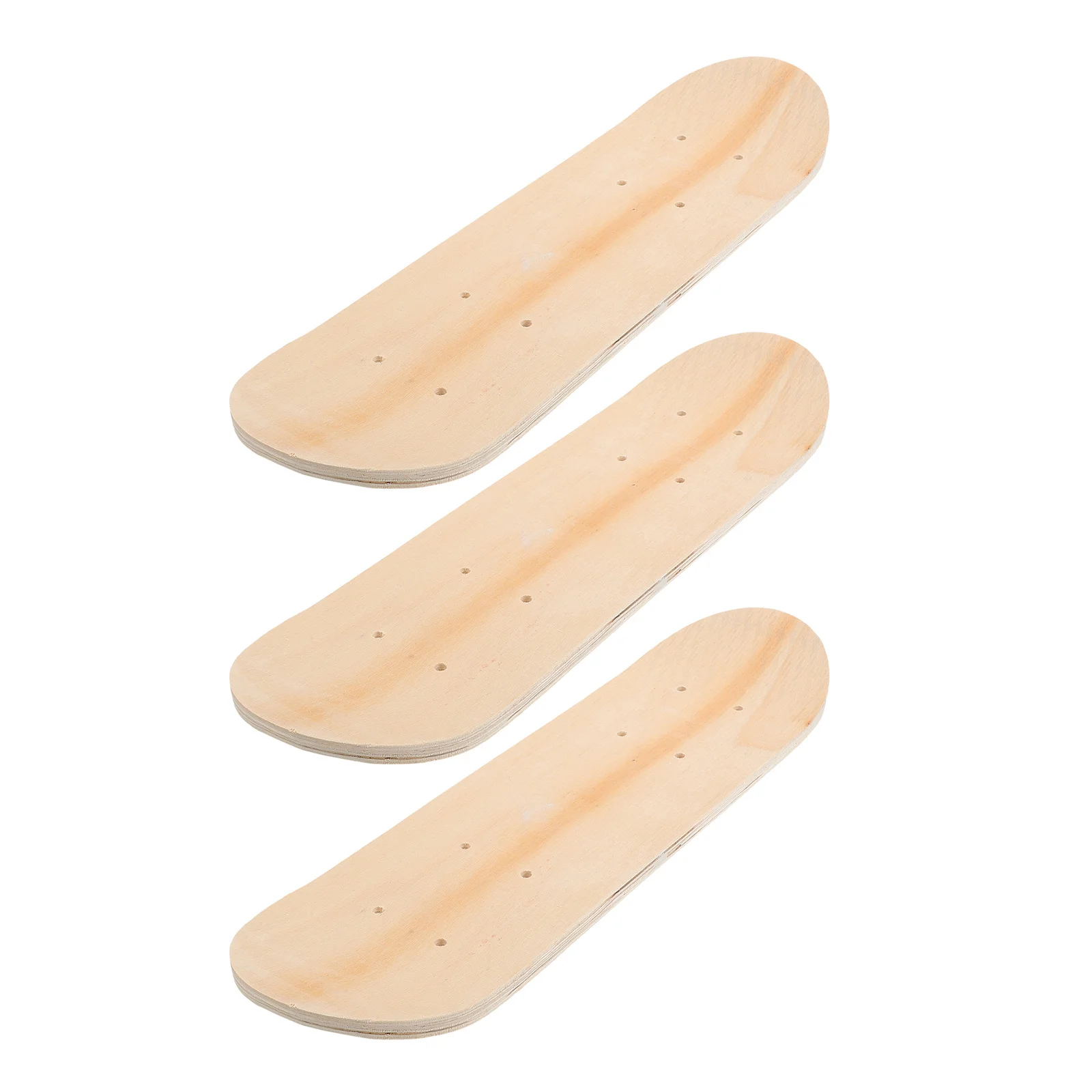 

3pcs Blank Decks For Unfinished Diy Painting Craft Wood Board 'S Skateboard Hand Painted Art Project Decorative
