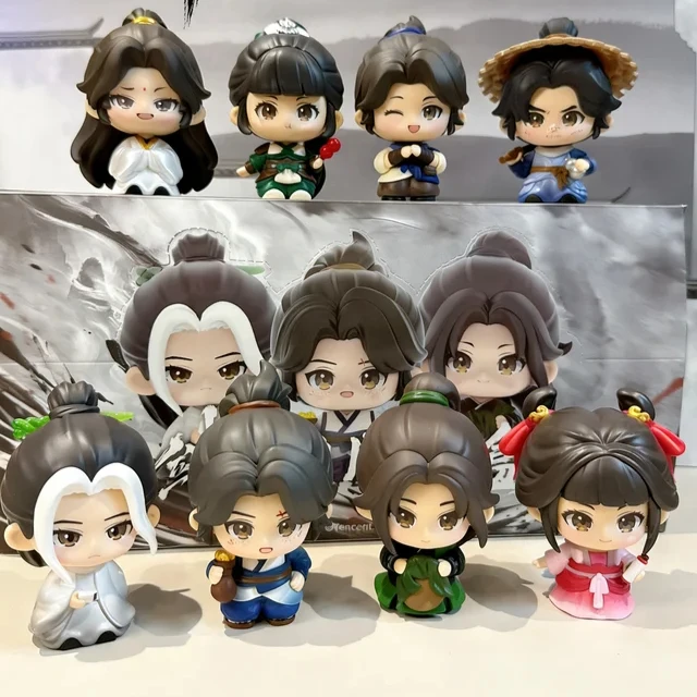 

The Sword Comes Q Version Series Blind Box The Sword Comes Аниме Кукла Mystery Box Qi Jingchun Модные игровые украшения для рабочего стола