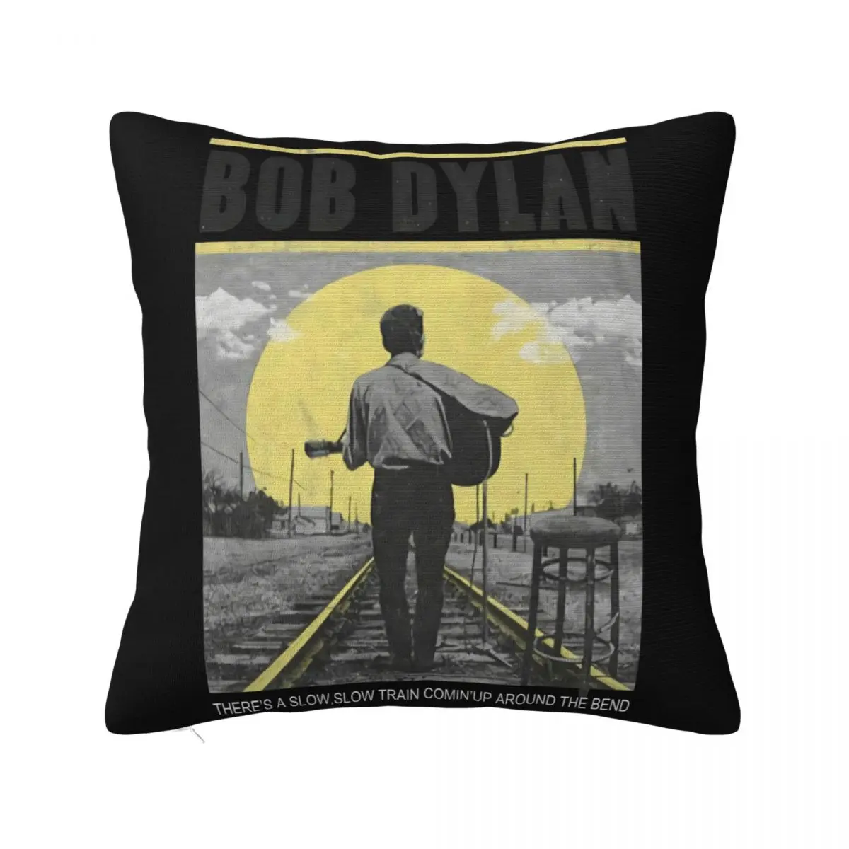 Bob Dylan Slow Train Grey Mens Unisex Band Merch Trend Summer Personalized New Brand Teenage Pillow Case