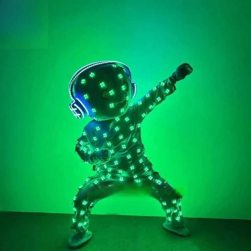 

Hot Sale Light Emitting Diode Luminous Robot Suit Nightclub Party KTV Mascot Costume Armor Suit Light Dance Costume