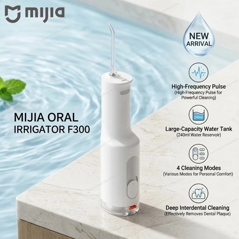 Mijia Oral Irrigator F300 Dental Jet Water Flosser Teeth Whitening Buccal Tooth Cleaner Waterpulse Portable Oral Irrigator New