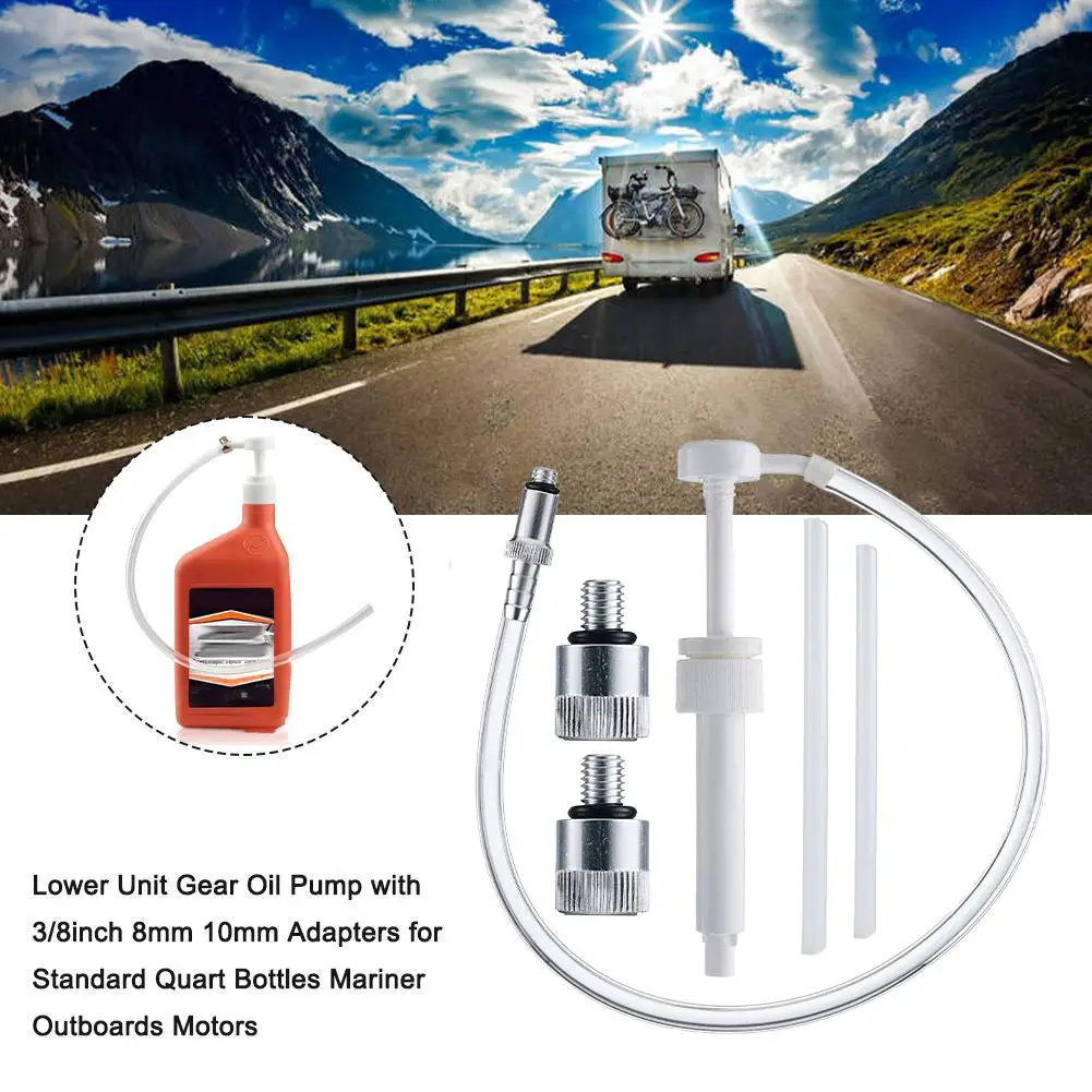 

Universal Lower Unit Gear Oil Pump With 3/8 Inch Applicable Fits Standard Quart Bottles Gear Lube Pump With Hand Adapter