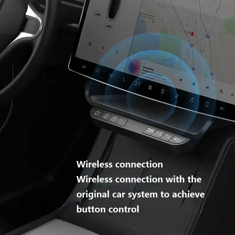 Centro de exibição prateleira de peças do carro, inteligente sob a tela, inteligente botão físico, caixa de armazenamento para Tesla Model 3, Y