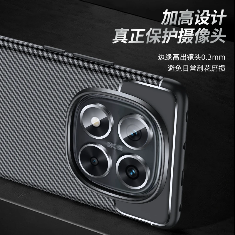 For Redmi Note 14 Pro 4G Case Cover Xiaomi Redmi Note 14 Pro 4G Capas Carbon Fiber Shockproof TPU Cover Redmi Note 14 Pro Fundas