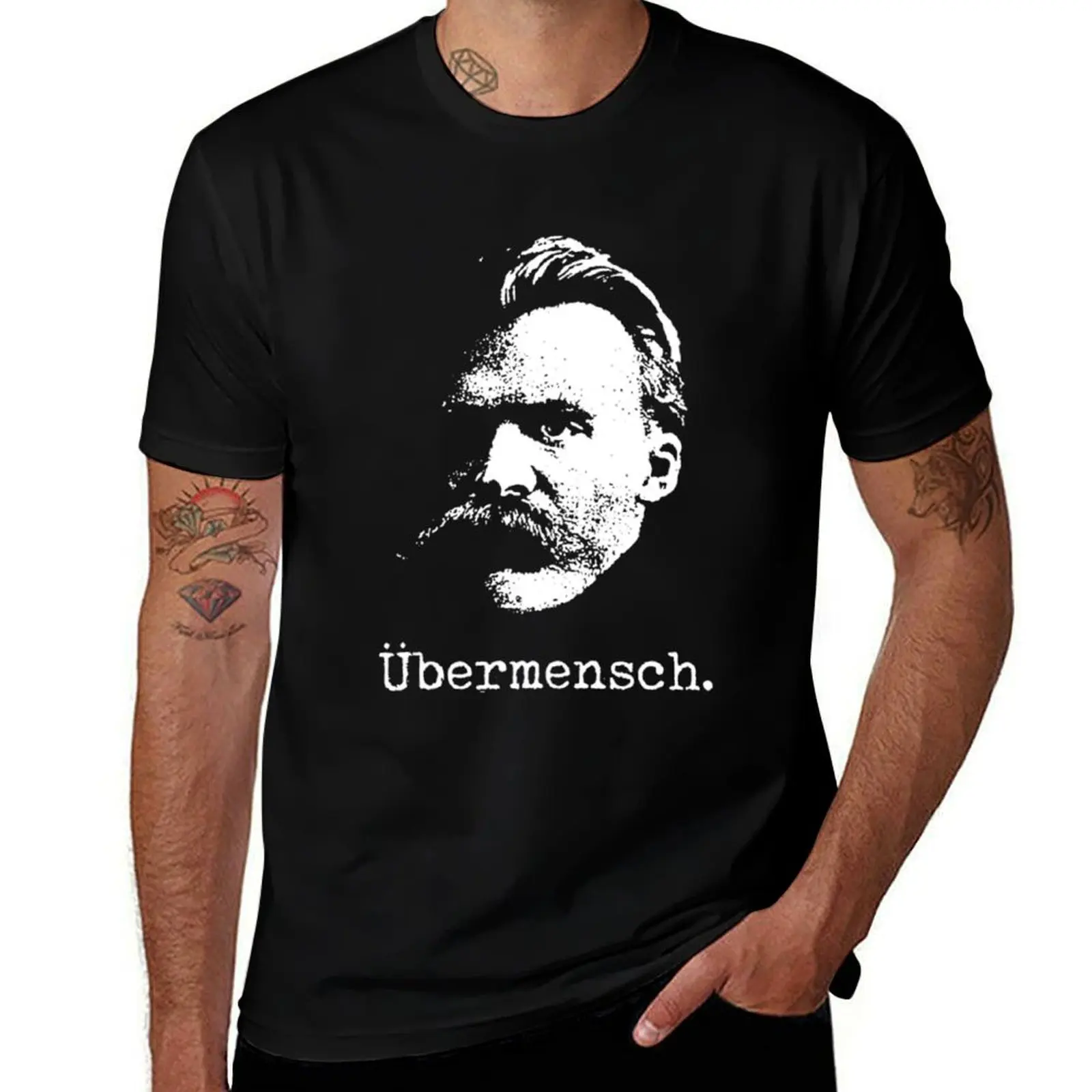 

Nietzsche T-ShirtNietzsche - Ubermensch Portrait T-Shirt plus size clothes Aesthetic clothing cotton t shirt men